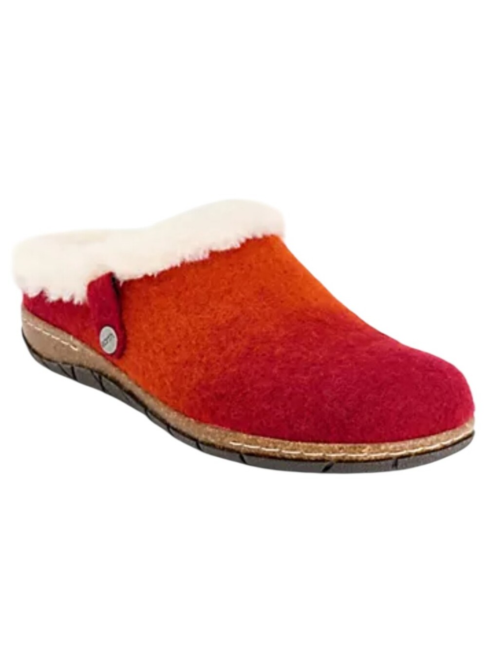 Earth Slip-On Wool Clogs with Faux Fur - Etelena